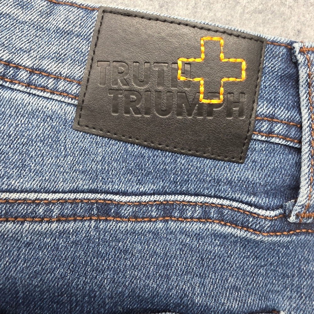 Truth + Triumph Mens Straight Leg Jeans Blue Wash 32x30 OA26276JL32S